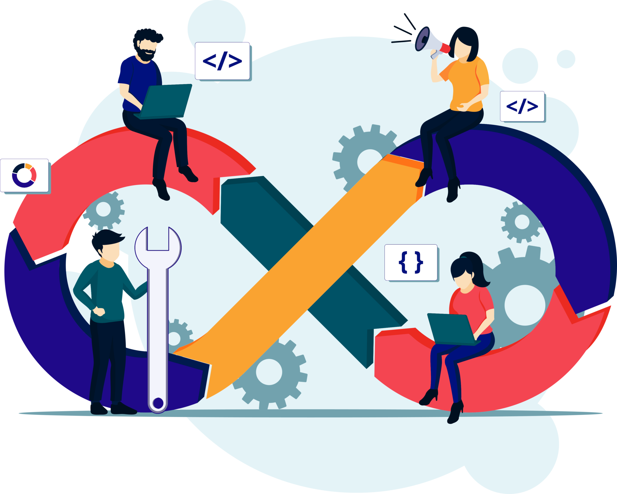 Online team video conference illustration - PromIQ