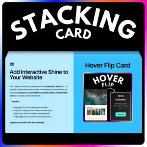 Stacking card hover effect demo - PromIQ